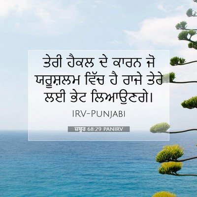 Picture 07 - ਜ਼ਬੂਰ 68:29 PANIRV - ਤੇਰੀ ਹੈਕਲ ਦੇ ਕਾਰਨ - Bible Verse Picture