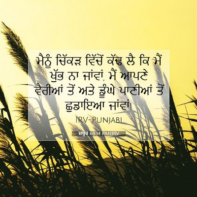 Picture 07 - ਜ਼ਬੂਰ 69:14 PANIRV - ਮੈਨੂੰ ਚਿੱਕੜ - Bible Verse Picture
