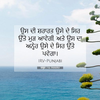Picture 07 - ਜ਼ਬੂਰ 7:16 PANIRV - ਉਸ ਦੀ ਸ਼ਰਾਰਤ ਉਸੇ ਦੇ - Bible Verse Picture
