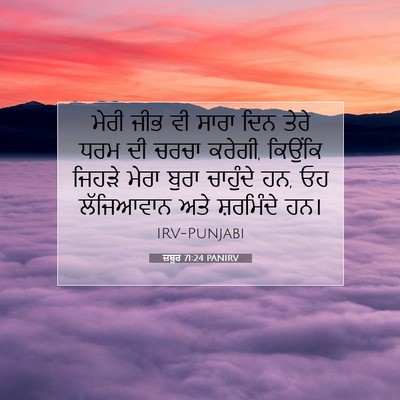 Picture 07 - ਜ਼ਬੂਰ 71:24 PANIRV - ਮੇਰੀ ਜੀਭ ਵੀ ਸਾਰਾ - Bible Verse Picture