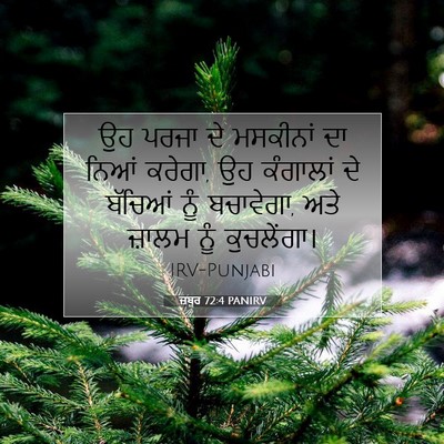 Picture 07 - ਜ਼ਬੂਰ 72:4 PANIRV - ਉਹ ਪਰਜਾ ਦੇ ਮਸਕੀਨਾਂ - Bible Verse Picture