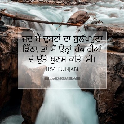 Picture 07 - ਜ਼ਬੂਰ 73:3 PANIRV - ਜਦ ਮੈਂ ਦੁਸ਼ਟਾਂ ਦਾ - Bible Verse Picture