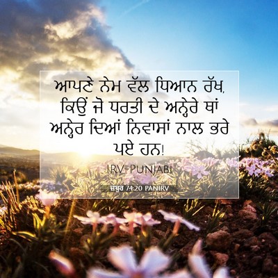 Picture 07 - ਜ਼ਬੂਰ 74:20 PANIRV - ਆਪਣੇ ਨੇਮ ਵੱਲ ਧਿਆਨ - Bible Verse Picture