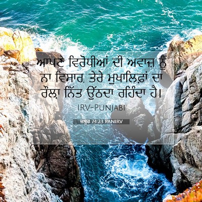 Picture 07 - ਜ਼ਬੂਰ 74:23 PANIRV - ਆਪਣੇ ਵਿਰੋਧੀਆਂ ਦੀ - Bible Verse Picture