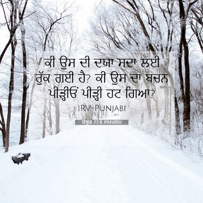 Picture 07 - ਜ਼ਬੂਰ 77:8 PANIRV - ਕੀ ਉਸ ਦੀ ਦਯਾ ਸਦਾ ਲਈ - Bible Verse Picture