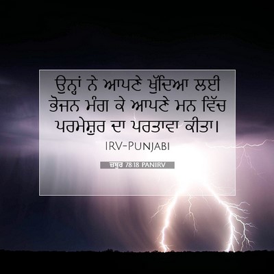 Picture 07 - ਜ਼ਬੂਰ 78:18 PANIRV - ਉਨ੍ਹਾਂ ਨੇ ਆਪਣੇ - Bible Verse Picture