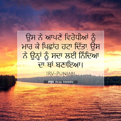 Picture 07 - ਜ਼ਬੂਰ 78:66 PANIRV - ਉਸ ਨੇ ਆਪਣੇ - Bible Verse Picture