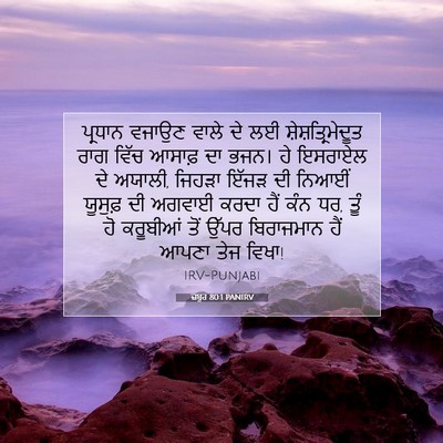 Picture 07 - ਜ਼ਬੂਰ 80:1 PANIRV - ਪ੍ਰਧਾਨ ਵਜਾਉਣ ਵਾਲੇ - Bible Verse Picture