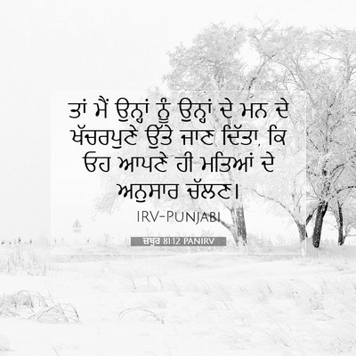 Picture 07 - ਜ਼ਬੂਰ 81:12 PANIRV - ਤਾਂ ਮੈਂ ਉਨ੍ਹਾਂ ਨੂੰ - Bible Verse Picture