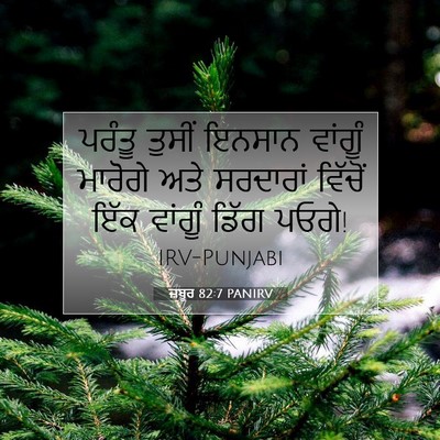 Picture 07 - ਜ਼ਬੂਰ 82:7 PANIRV - ਪਰੰਤੂ ਤੁਸੀਂ ਇਨਸਾਨ - Bible Verse Picture