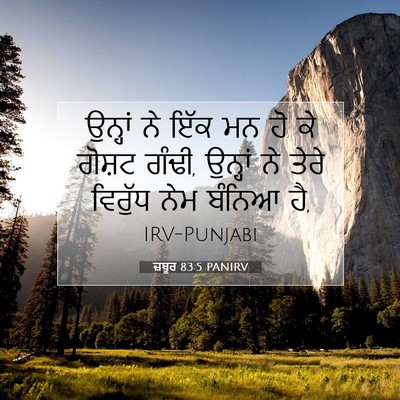 Picture 07 - ਜ਼ਬੂਰ 83:5 PANIRV - ਉਨ੍ਹਾਂ ਨੇ ਇੱਕ ਮਨ ਹੋ - Bible Verse Picture