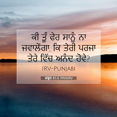 Picture 07 - ਜ਼ਬੂਰ 85:6 PANIRV - ਕੀ ਤੂੰ ਫੇਰ ਸਾਨੂੰ ਨਾ - Bible Verse Picture