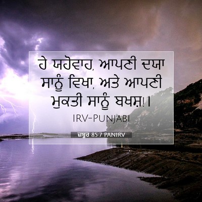 Picture 07 - ਜ਼ਬੂਰ 85:7 PANIRV - ਹੇ ਯਹੋਵਾਹ, ਆਪਣੀ ਦਯਾ - Bible Verse Picture