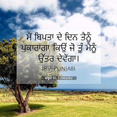 Picture 07 - ਜ਼ਬੂਰ 86:7 PANIRV - ਮੈਂ ਬਿਪਤਾ ਦੇ ਦਿਨ - Bible Verse Picture