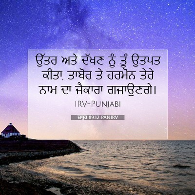 Picture 07 - ਜ਼ਬੂਰ 89:12 PANIRV - ਉੱਤਰ ਅਤੇ ਦੱਖਣ ਨੂੰ - Bible Verse Picture