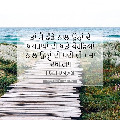 Picture 07 - ਜ਼ਬੂਰ 89:32 PANIRV - ਤਾਂ ਮੈਂ ਡੰਡੇ ਨਾਲ - Bible Verse Picture