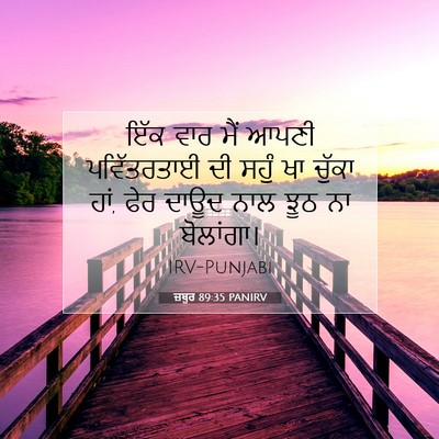 Picture 07 - ਜ਼ਬੂਰ 89:35 PANIRV - ਇੱਕ ਵਾਰ ਮੈਂ ਆਪਣੀ - Bible Verse Picture