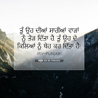 Picture 07 - ਜ਼ਬੂਰ 89:40 PANIRV - ਤੂੰ ਉਹ ਦੀਆਂ ਸਾਰੀਆਂ - Bible Verse Picture