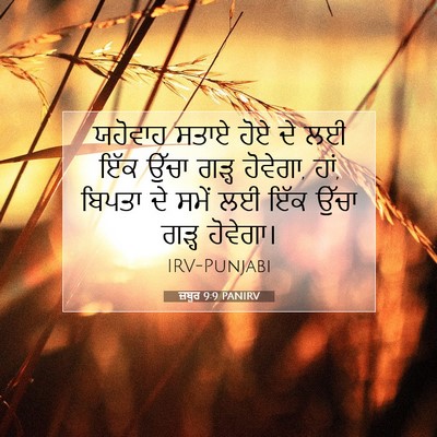 Picture 07 - ਜ਼ਬੂਰ 9:9 PANIRV - ਯਹੋਵਾਹ ਸਤਾਏ ਹੋਏ ਦੇ - Bible Verse Picture