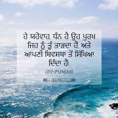 Picture 07 - ਜ਼ਬੂਰ 94:12 PANIRV - ਹੇ ਯਹੋਵਾਹ, ਧੰਨ ਹੈ - Bible Verse Picture