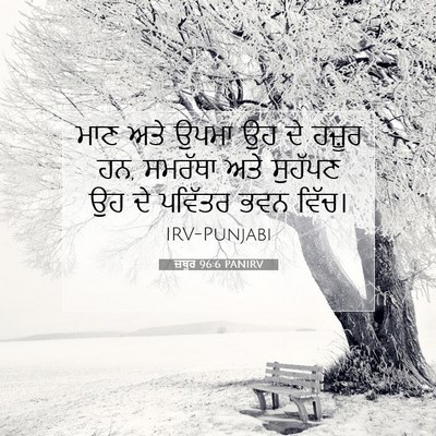 Picture 07 - ਜ਼ਬੂਰ 96:6 PANIRV - ਮਾਣ ਅਤੇ ਉਪਮਾ ਉਹ ਦੇ - Bible Verse Picture