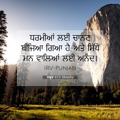 Picture 07 - ਜ਼ਬੂਰ 97:11 PANIRV - ਧਰਮੀਆਂ ਲਈ ਚਾਨਣ - Bible Verse Picture
