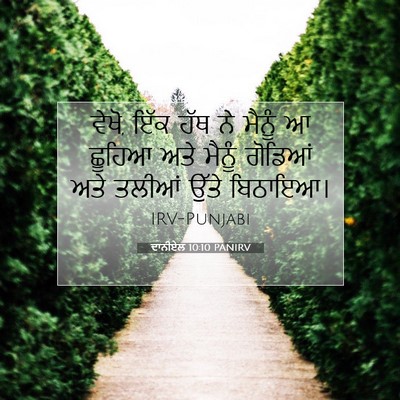 Picture 07 - ਦਾਨੀਏਲ 10:10 PANIRV - ਵੇਖੋ, ਇੱਕ ਹੱਥ ਨੇ - Bible Verse Picture