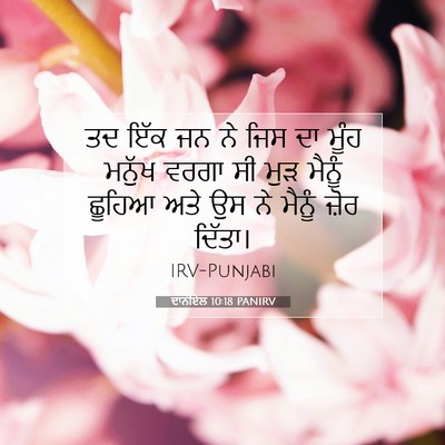 Picture 07 - ਦਾਨੀਏਲ 10:18 PANIRV - ਤਦ ਇੱਕ ਜਨ ਨੇ ਜਿਸ ਦਾ - Bible Verse Picture