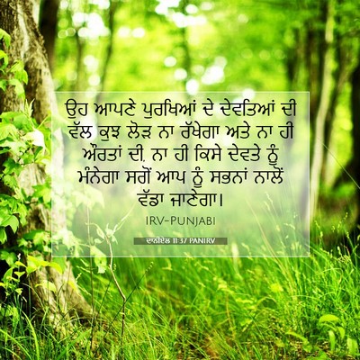 Picture 07 - ਦਾਨੀਏਲ 11:37 PANIRV - ਉਹ ਆਪਣੇ ਪੁਰਖਿਆਂ ਦੇ - Bible Verse Picture