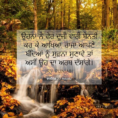 Picture 07 - ਦਾਨੀਏਲ 2:7 PANIRV - ਉਹਨਾਂ ਨੇ ਫੇਰ ਦੂਜੀ - Bible Verse Picture