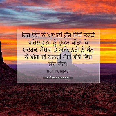 Picture 07 - ਦਾਨੀਏਲ 3:20 PANIRV - ਫਿਰ ਉਸ ਨੇ ਆਪਣੀ ਫ਼ੌਜ - Bible Verse Picture
