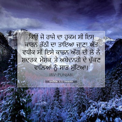 Picture 07 - ਦਾਨੀਏਲ 3:22 PANIRV - ਕਿਉਂ ਜੋ ਰਾਜੇ ਦਾ - Bible Verse Picture