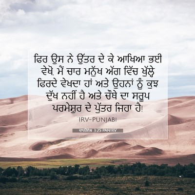 Picture 07 - ਦਾਨੀਏਲ 3:25 PANIRV - ਫਿਰ ਉਸ ਨੇ ਉੱਤਰ ਦੇ - Bible Verse Picture
