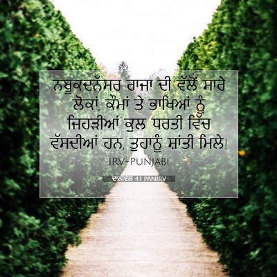 Picture 07 - ਦਾਨੀਏਲ 4:1 PANIRV - ਨਬੂਕਦਨੱਸਰ ਰਾਜਾ ਦੀ - Bible Verse Picture