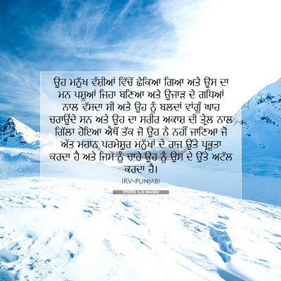 Picture 07 - ਦਾਨੀਏਲ 5:21 PANIRV - ਉਹ ਮਨੁੱਖ ਵੰਸ਼ੀਆਂ - Bible Verse Picture