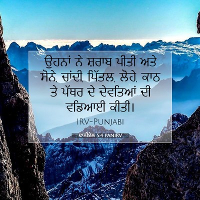 Picture 07 - ਦਾਨੀਏਲ 5:4 PANIRV - ਉਹਨਾਂ ਨੇ ਸ਼ਰਾਬ - Bible Verse Picture