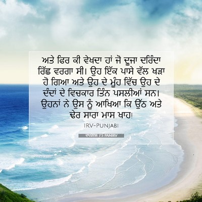 Picture 07 - ਦਾਨੀਏਲ 7:5 PANIRV - ਅਤੇ ਫਿਰ ਕੀ ਵੇਖਦਾ - Bible Verse Picture