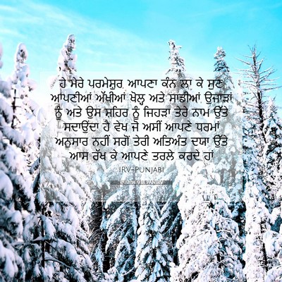 Picture 07 - ਦਾਨੀਏਲ 9:18 PANIRV - ਹੇ ਮੇਰੇ ਪਰਮੇਸ਼ੁਰ, - Bible Verse Picture