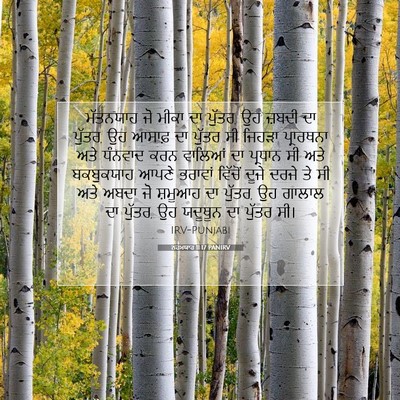 Picture 07 - ਨਹਮਯਾਹ 11:17 PANIRV - ਮੱਤਨਯਾਹ ਜੋ ਮੀਕਾ ਦਾ - Bible Verse Picture