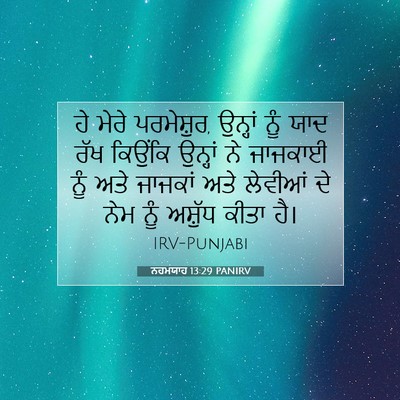 Picture 07 - ਨਹਮਯਾਹ 13:29 PANIRV - ਹੇ ਮੇਰੇ ਪਰਮੇਸ਼ੁਰ, - Bible Verse Picture