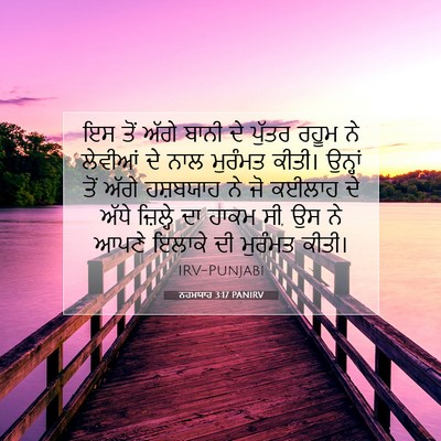 Picture 07 - ਨਹਮਯਾਹ 3:17 PANIRV - ਇਸ ਤੋਂ ਅੱਗੇ ਬਾਨੀ ਦੇ - Bible Verse Picture