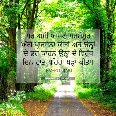 Picture 07 - ਨਹਮਯਾਹ 4:9 PANIRV - ਪਰ ਅਸੀਂ ਆਪਣੇ - Bible Verse Picture