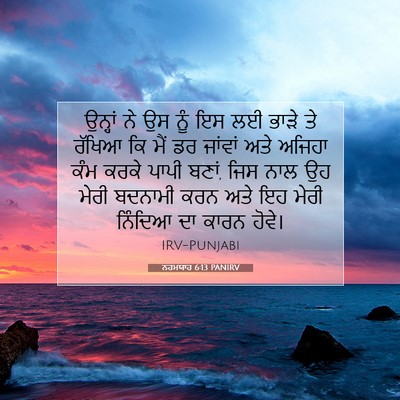 Picture 07 - ਨਹਮਯਾਹ 6:13 PANIRV - ਉਨ੍ਹਾਂ ਨੇ ਉਸ ਨੂੰ ਇਸ - Bible Verse Picture