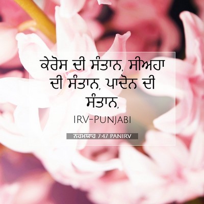 Picture 07 - ਨਹਮਯਾਹ 7:47 PANIRV - ਕੇਰੋਸ ਦੀ ਸੰਤਾਨ, - Bible Verse Picture