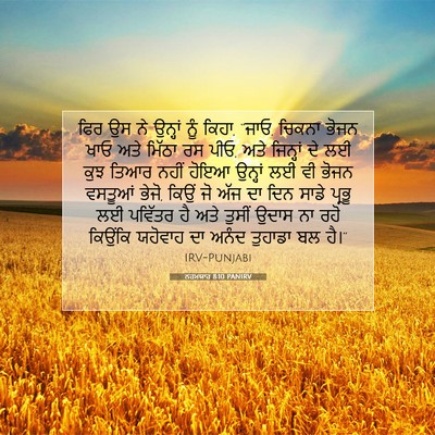 Picture 07 - ਨਹਮਯਾਹ 8:10 PANIRV - ਫਿਰ ਉਸ ਨੇ ਉਨ੍ਹਾਂ - Bible Verse Picture