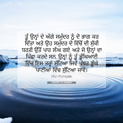 Picture 07 - ਨਹਮਯਾਹ 9:11 PANIRV - ਤੂੰ ਉਨ੍ਹਾਂ ਦੇ ਅੱਗੇ - Bible Verse Picture