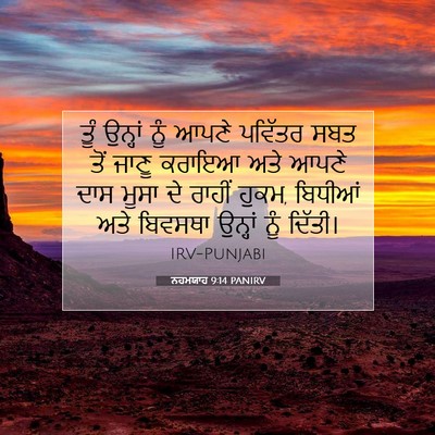 Picture 07 - ਨਹਮਯਾਹ 9:14 PANIRV - ਤੂੰ ਉਨ੍ਹਾਂ ਨੂੰ - Bible Verse Picture