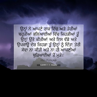 Picture 07 - ਨਹਮਯਾਹ 9:35 PANIRV - ਉਨ੍ਹਾਂ ਨੇ ਆਪਣੇ ਰਾਜ - Bible Verse Picture