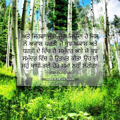 Picture 07 - ਪਰਕਾਸ਼ ਦੀ ਪੋਥੀ 10:6 PANIRV - ਅਤੇ ਜਿਹੜਾ - Bible Verse Picture