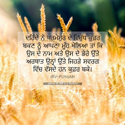 Picture 07 - ਪਰਕਾਸ਼ ਦੀ ਪੋਥੀ 13:6 PANIRV - ਦਰਿੰਦੇ ਨੇ - Bible Verse Picture